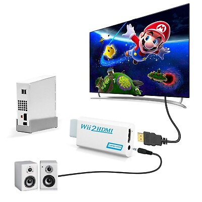 #ad Portable Wii to HDMI Wii2HDMI Full HD Converter Audio Output Adapter TV