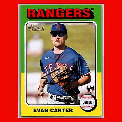 #ad Rookie Baseball Card #170 Evan Carter RC Texas Rangers 2024 Topps Heritage