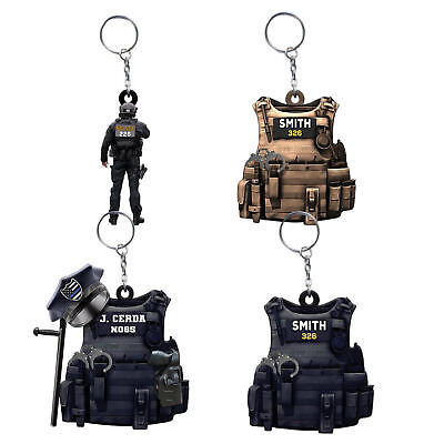#ad #ad Police Bulletproof Vest keychain Gift For Police