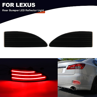 #ad 2PCS Rear Bumper LED Reflector Light Smoke Lens For 2006 2013 Lexus IS250 IS350