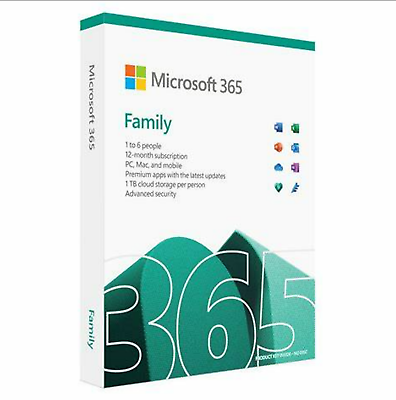 #ad Microsoft 365 Family 12 Month Subscription 6 Users shipped USPS
