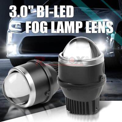 #ad Universal Bi LED Fog Lights 3.0#x27;#x27; Projector Lens 60W 6000K White LED Fog Lamps