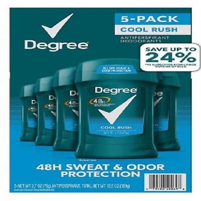 #ad 5 PACK Degree Men Anti Perspirant Cool Rush Dry Protection 2.7 oz.