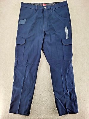 #ad Wrangler Workwear Cargo Pant Relaxed Fit Size 44x32 with 7 Pockets dark Blue NWT