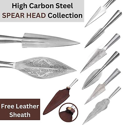 #ad #ad Hand Forged Viking Spangenhelm Evil Throwing Spear Head High Carbon Steel