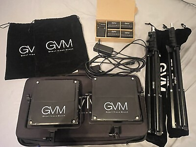 #ad GVM 560AS 2L 30W High Beam Bi Color LED Video Soft Light Kit amp; 4 Batteries READ
