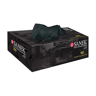 #ad Sanek® Nitrile Gloves Power Free Small Black