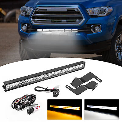 #ad #ad 180W 32quot; Strobe LED Light Bar Bumper Grille Mounting Kit for Toyota Tacoma 16 23