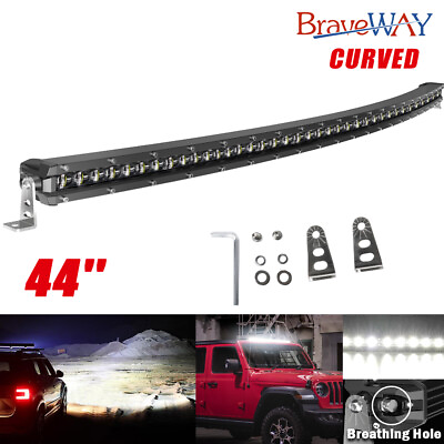 #ad Ultra Slim Curved 44quot;inch LED Light Bar Spot Flood Offroad Driving 4X4 SUV Truck