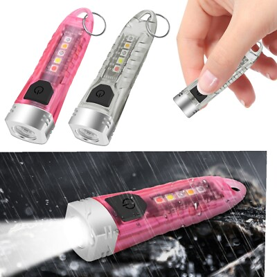 #ad #ad 1PC 10PCS Mini LED Keychain Flashlight Key Ring Light Bright Torch Rechargeable