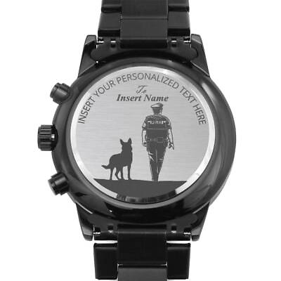 #ad Personalized Policeman Laser Engraved Metal Watch Gift. Custom K 9 Officer Gift