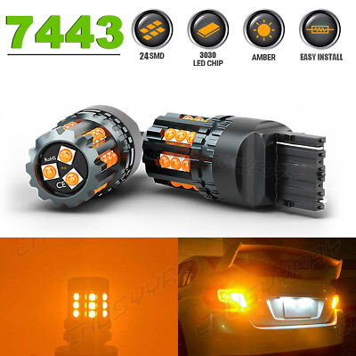 #ad T20 LED Front Rear Turn Signal Light Blinker Bulbs 7441 7440 Amber Error Free
