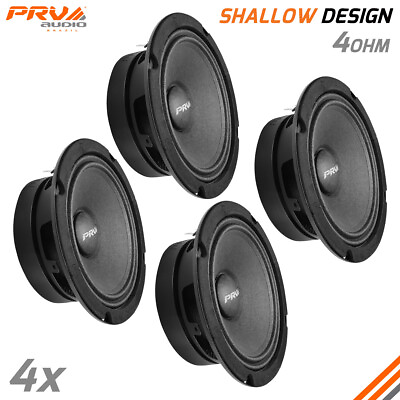 #ad 4x PRV Shallow 6.5quot; Midrange Slim Speakers Car Audio 200 Watts 4 Ohms 6MR200A 4