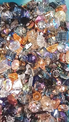 #ad 25 Large Crystal Glass Beads Jewelry Making Faceted Loose Bead Lot Free Shipping
