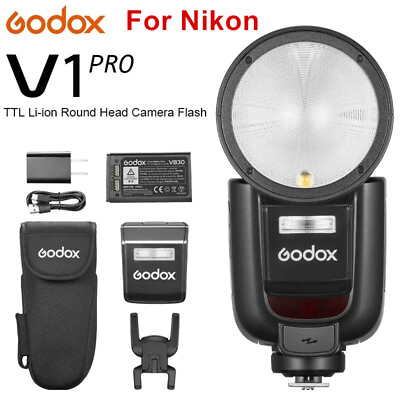 #ad Godox V1 Pro V1Pro N TTL Wireless Round Head Nikon Camera Flash Light Speedlite