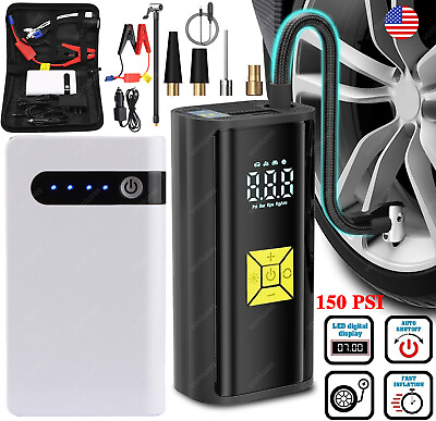 #ad Car Jump Starter with Air Compressor Battery Pack Charger amp; 150PSI Air Tire Pump