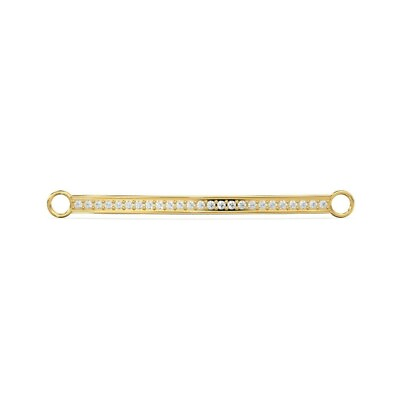 #ad 14K Solid Gold Diamond Pave Setting Bar Spacer Findings Solid Gold Necklaces.