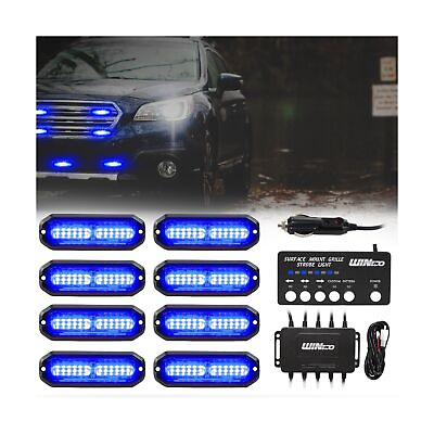 #ad WINECO Police Lights for Vehicles 8PCS LED Surface Mount Strobe Lights Kit E...