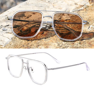 #ad Classic Oversize Photochromic Brown Reading Glasses UV400 Sunglasses Readers