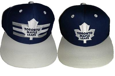 #ad Toronto Maple Leafs Mens OSFA Flatbrim Snapback Reebok White Blue Licensed Hat