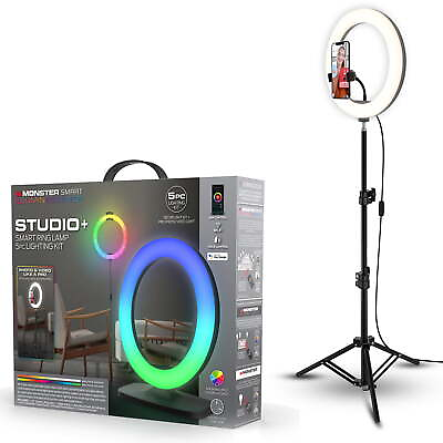 #ad LED Smart Studio Plus Ring Lamp and Vlogging Light Kit Includes Tripod Stand