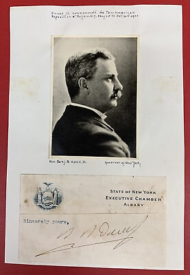 #ad N.Y. Governor Benjamin B. Odell Jr. 1901 Photo amp; Autograph from Pan Am Expo