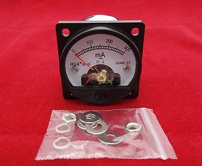 #ad 1PC DC 0 300MA Analog Ammeter Panel AMP Current Meter SO45 Cutout 45mm