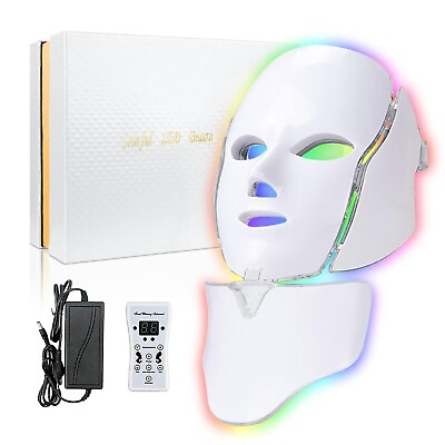 #ad Led Face Mask Light Therapy 7 Color Photon Blue amp; Red Light Facial Skin Care