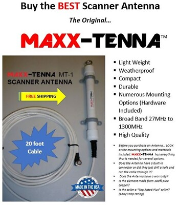 #ad MAXX TENNA in outdoor Police Fire EMS Air Marine Scanner Antenna amp; 20#x27; cable