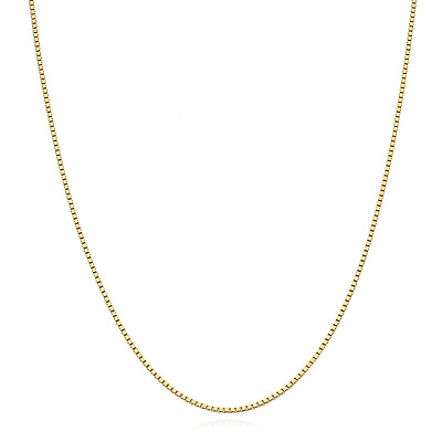 #ad 18K Yellow Gold Over Sterling Silver 1mm Box Chain Necklace 16quot; 24quot;