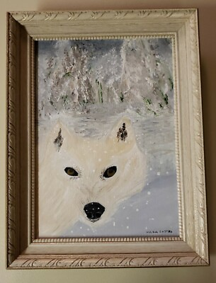 #ad vintage wolf painting Signed