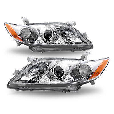 #ad For 2007 2008 2009 Toyota Camry Chrome Amber Corner Projector Headlight Assembly