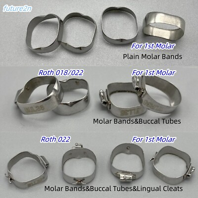 #ad Dental Ortho 1st Plain Molar Bands Buccal Tubes Cleats Roth 022 #29 44 U1 L1
