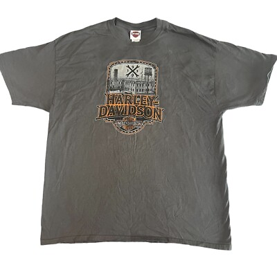 #ad Harley Davidson Motorcycle Myrtle Beach SC Mens Gray XXL Graphic T Shirt Riding