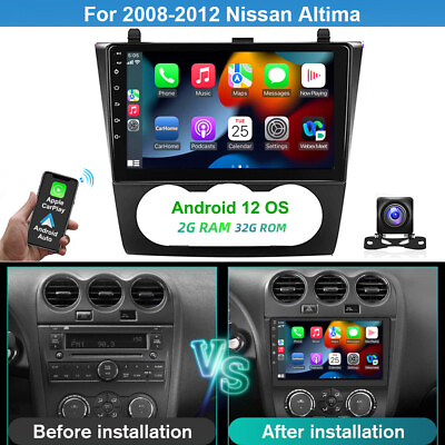 #ad For 2008 2012 Nissan Altima Apple CarPlay Car Radio Android 12.0 GPS Stereo Cam