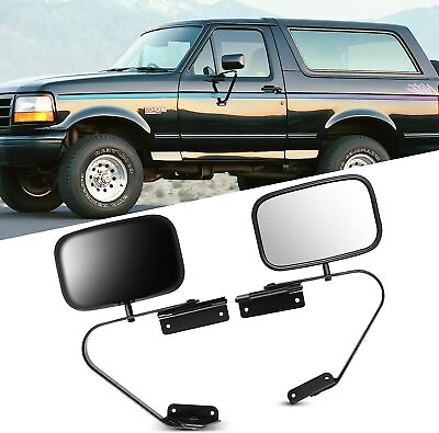 #ad Manual Smooth Black Fold Side Mirrors Pair for 1980 1996 Ford F150 F250 F350