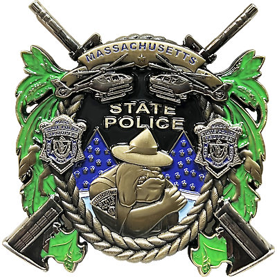 #ad #ad BL15 019 MSP Massachusetts State Police Trooper MASS Challenge Coin bulldog heli