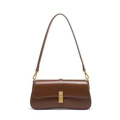 #ad Genuine Leather Shoulder Bag Female Fashion Baguette Handbag Totes Small Unde...