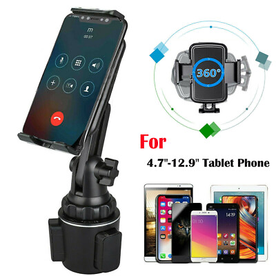 #ad 360° Adjustable Car Cup Holder Stand Cradle Mount For iPad Cell Phone Universal