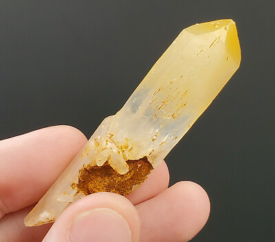 #ad Mango Quartz Crystal from Colombia Halloysite Included Quartz 67mm in length