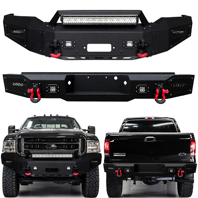 #ad Vijay For 1999 2004 Ford F250 F350 Front or Rear Bumper with LED Lights