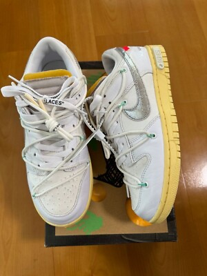 #ad Sz 8.5 DM1602 127 OFF WHITE x NIKE DUNK LOW 1 OF 50 quot;WHITE 1quot; 2021