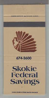 #ad Matchbook Cover Native American Related Skokie Federal Savings Bank