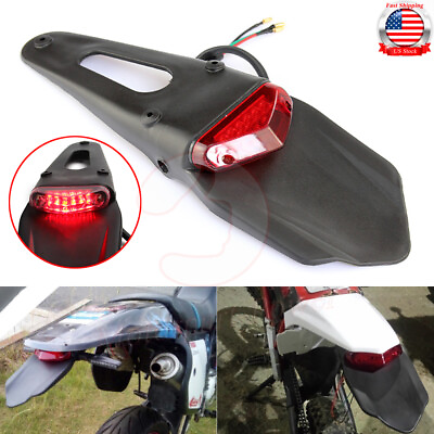 Motorcycle Motorcross Tail Light Dirt Bike Fender LED Universal Enduro Off Road