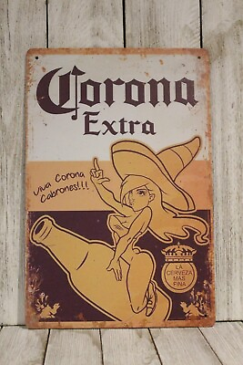 #ad Corona Tin Sign Metal Poster Beer Bar Mexican Restaurant Vintage Style Ad XZ