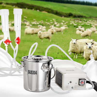 #ad VEVOR Goat Milking Machine Goat Milker 3L 304 Stainless Steel Bucket Portable