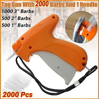 #ad Garment CLOTHING PRICE LABEL TAGGING TAG TAGGER GUN WITH 2000 BARBS 1 Needle