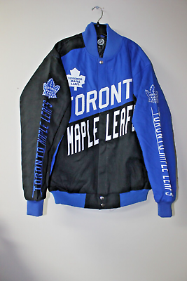 #ad New NHL Toronto Maple Leafs NASCAR style twill cotton insulated jacket men#x27;s M