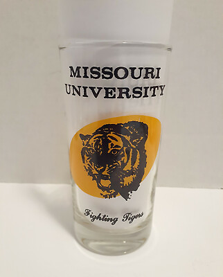 #ad Vintage Missouri University Mizzou Tigers Tumbler Glass 1974 Football Schedule
