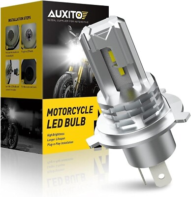 #ad AUXITO H4 LED Light Bulb Motorcycle 9003 HB2 LED Light 3000LM 6000K Cool White